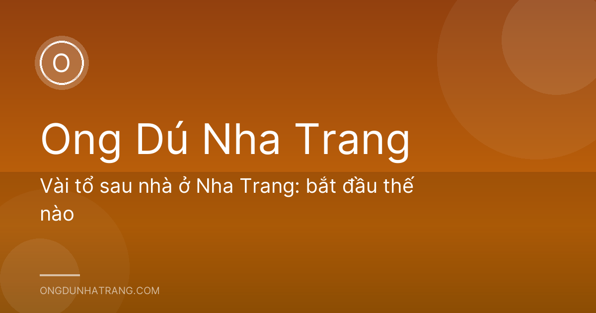 Vài tổ sau nhà ở Nha Trang: bắt đầu thế nào