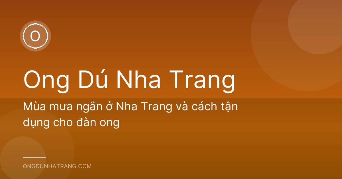 Mùa mưa ngắn ở Nha Trang và cách tận dụng cho đàn ong
